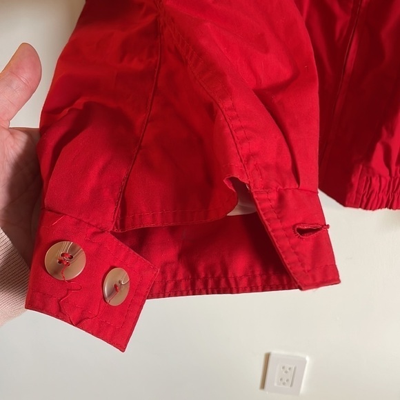 VTG 90s Jacket Gear Sports Boating Large Red Navy Blue Long Sleeve Windbreaker - Picture 3 of 14